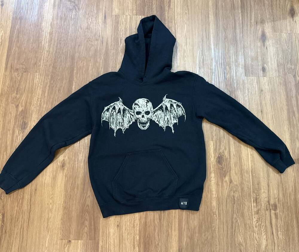 Avenged Sevenfold Deathbat Hoodie Size S Black Skull Graphic Pullover